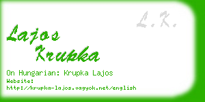 lajos krupka business card